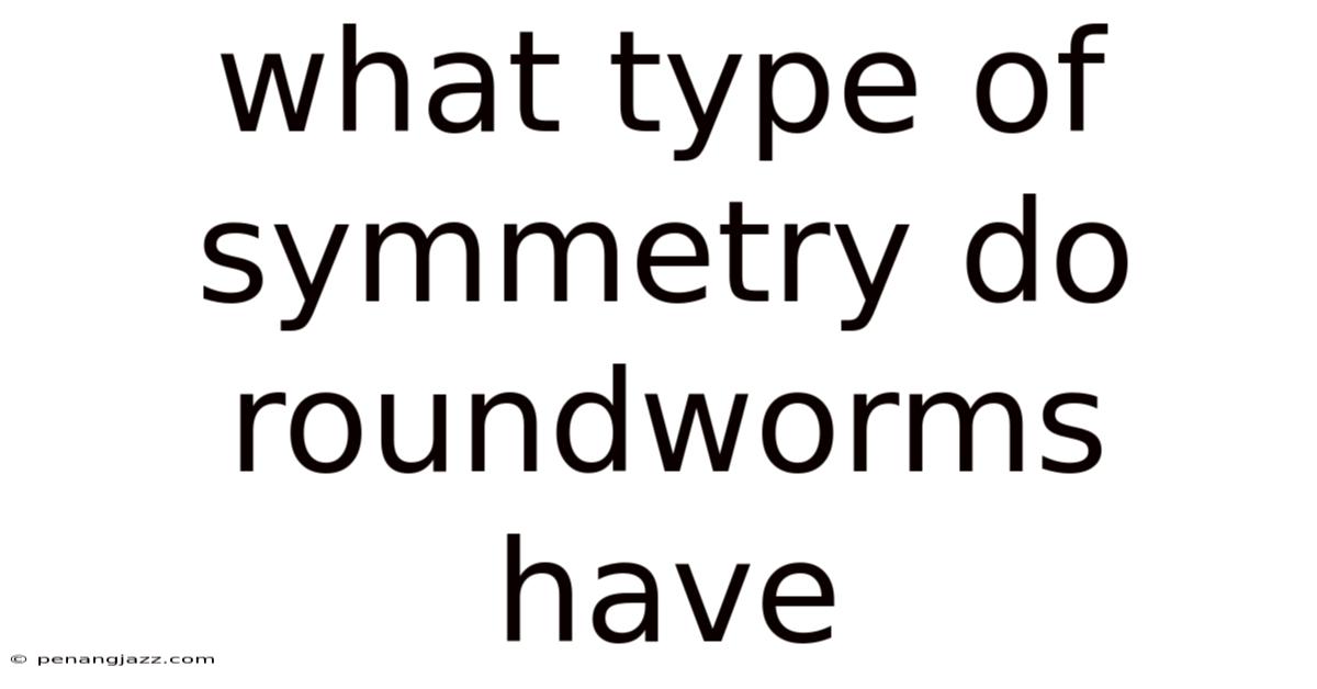 What Type Of Symmetry Do Roundworms Have