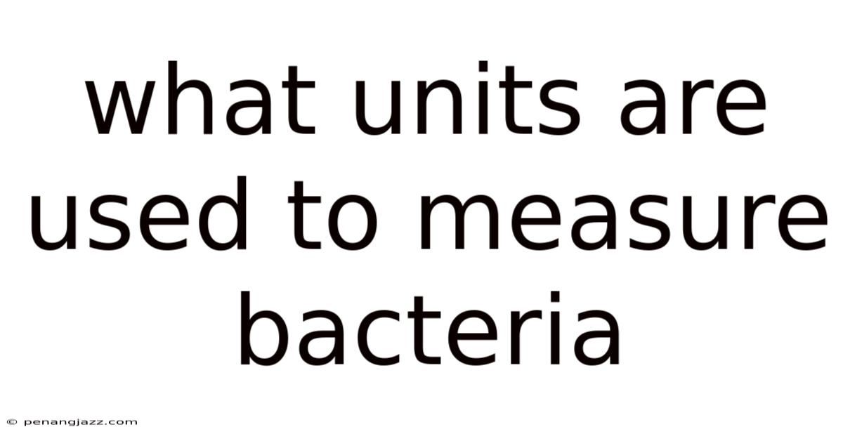 What Units Are Used To Measure Bacteria