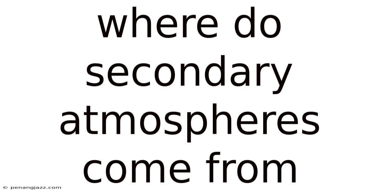 Where Do Secondary Atmospheres Come From