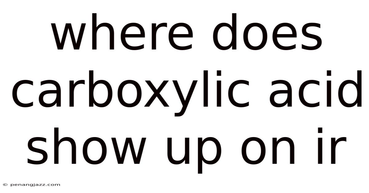 Where Does Carboxylic Acid Show Up On Ir
