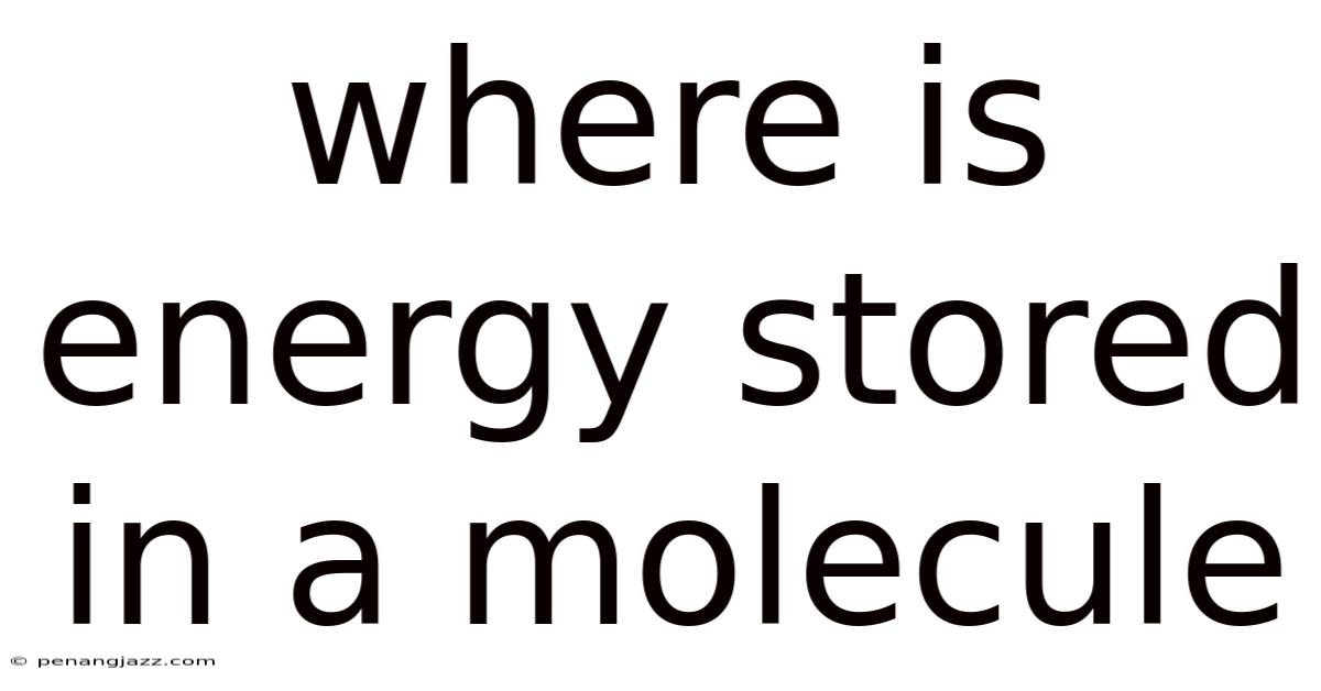Where Is Energy Stored In A Molecule
