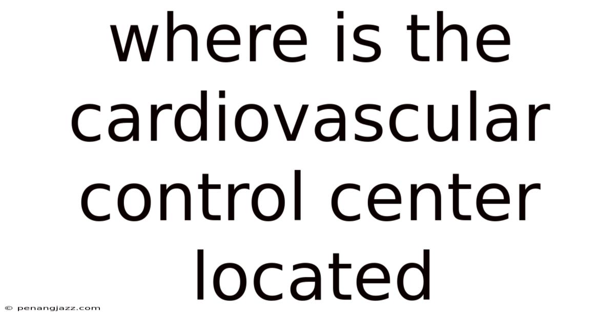 Where Is The Cardiovascular Control Center Located