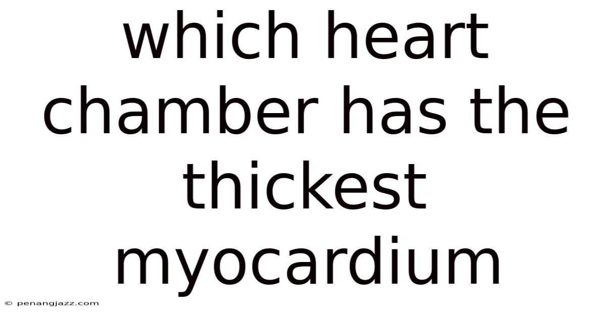 Which Heart Chamber Has The Thickest Myocardium
