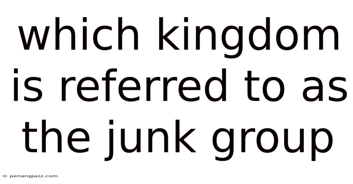 Which Kingdom Is Referred To As The Junk Group