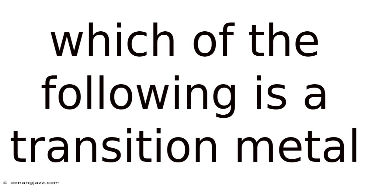 Which Of The Following Is A Transition Metal