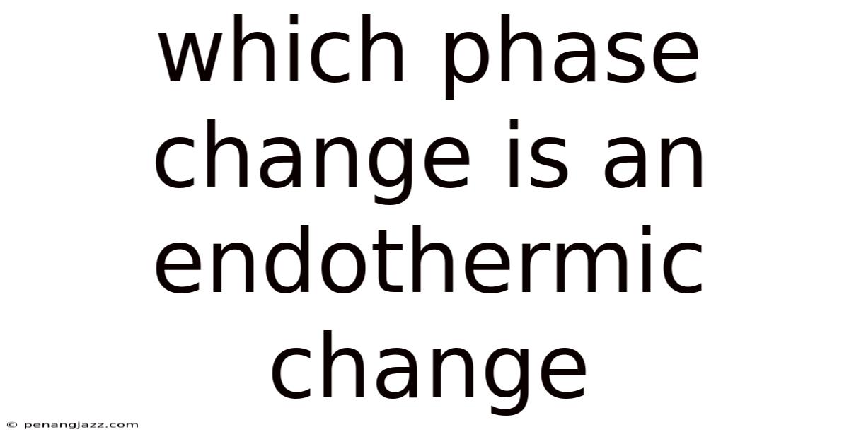 Which Phase Change Is An Endothermic Change