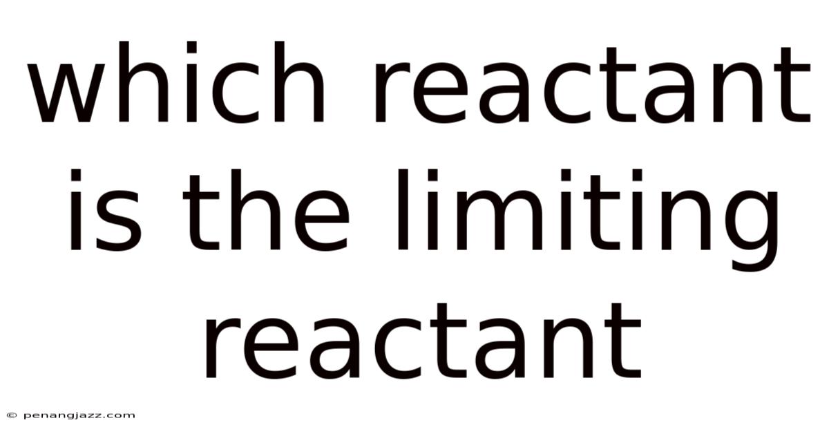 Which Reactant Is The Limiting Reactant
