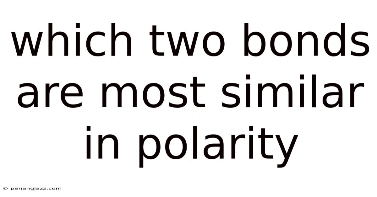 Which Two Bonds Are Most Similar In Polarity