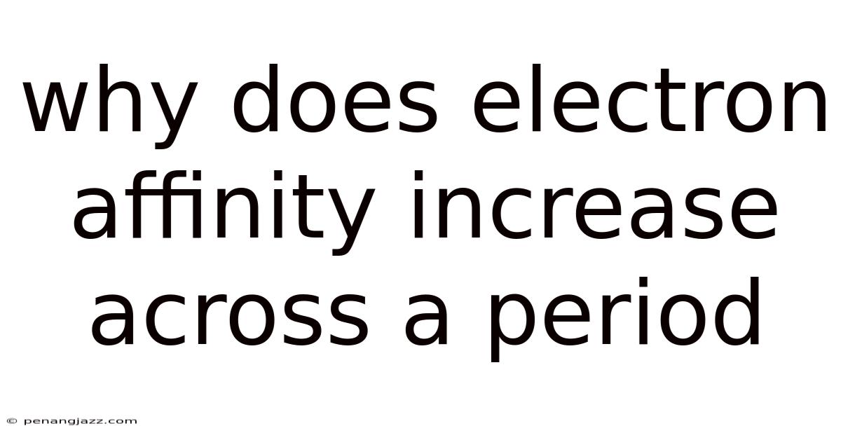 Why Does Electron Affinity Increase Across A Period