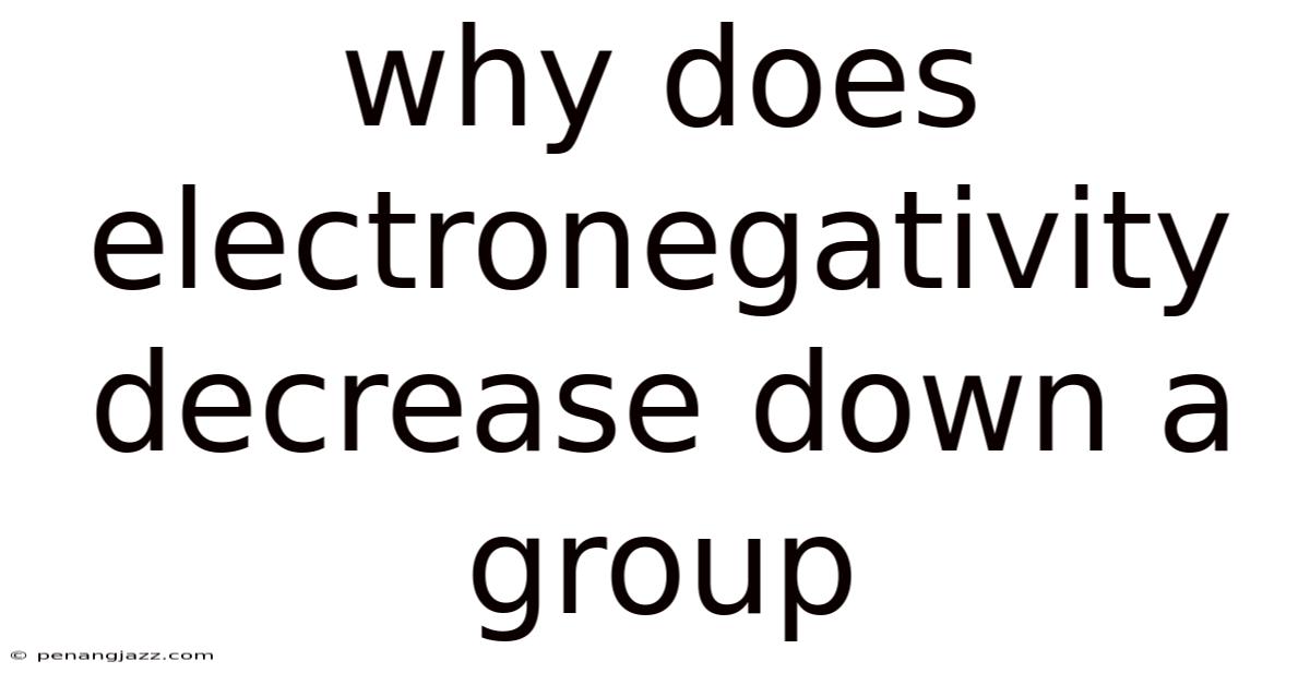 Why Does Electronegativity Decrease Down A Group
