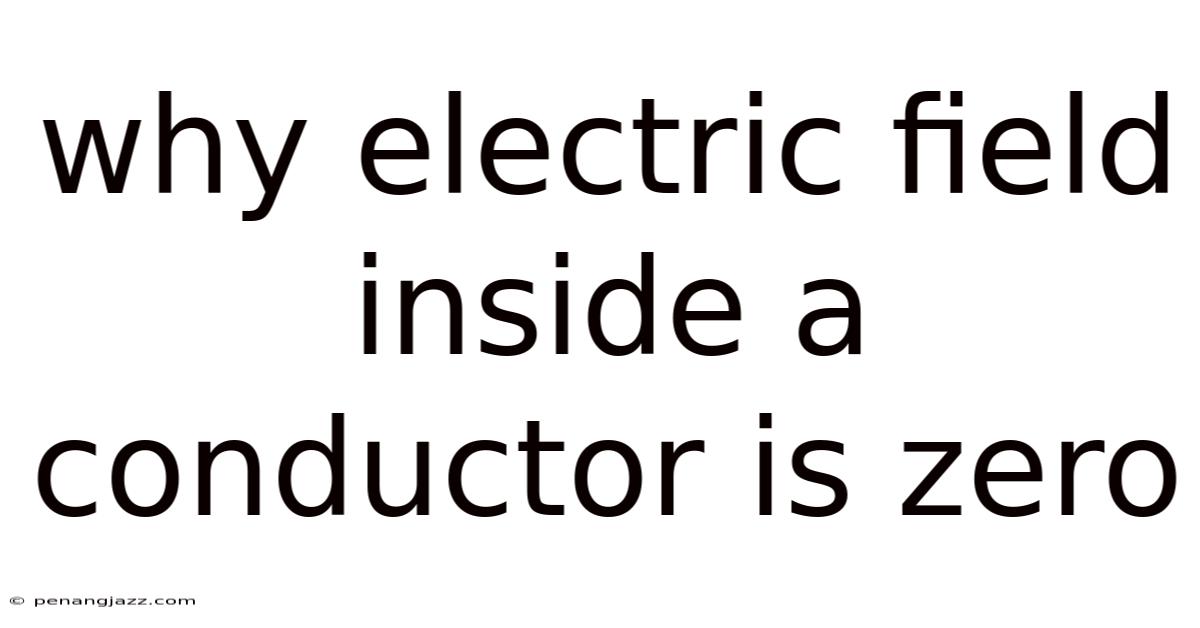Why Electric Field Inside A Conductor Is Zero