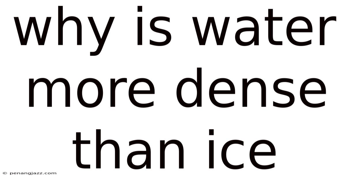 Why Is Water More Dense Than Ice