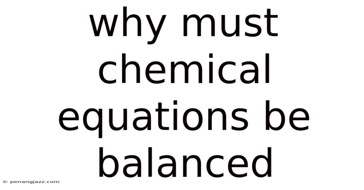 Why Must Chemical Equations Be Balanced